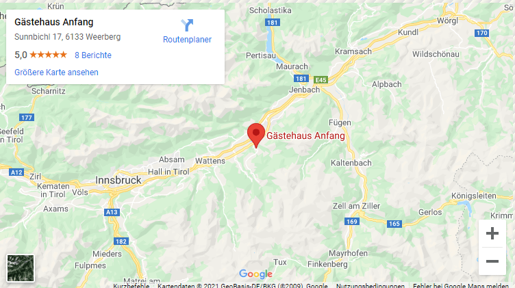 map Weerberg Tirol